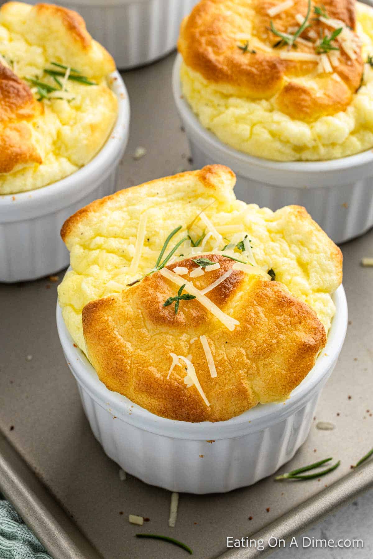 3 Egg souffle in white containers