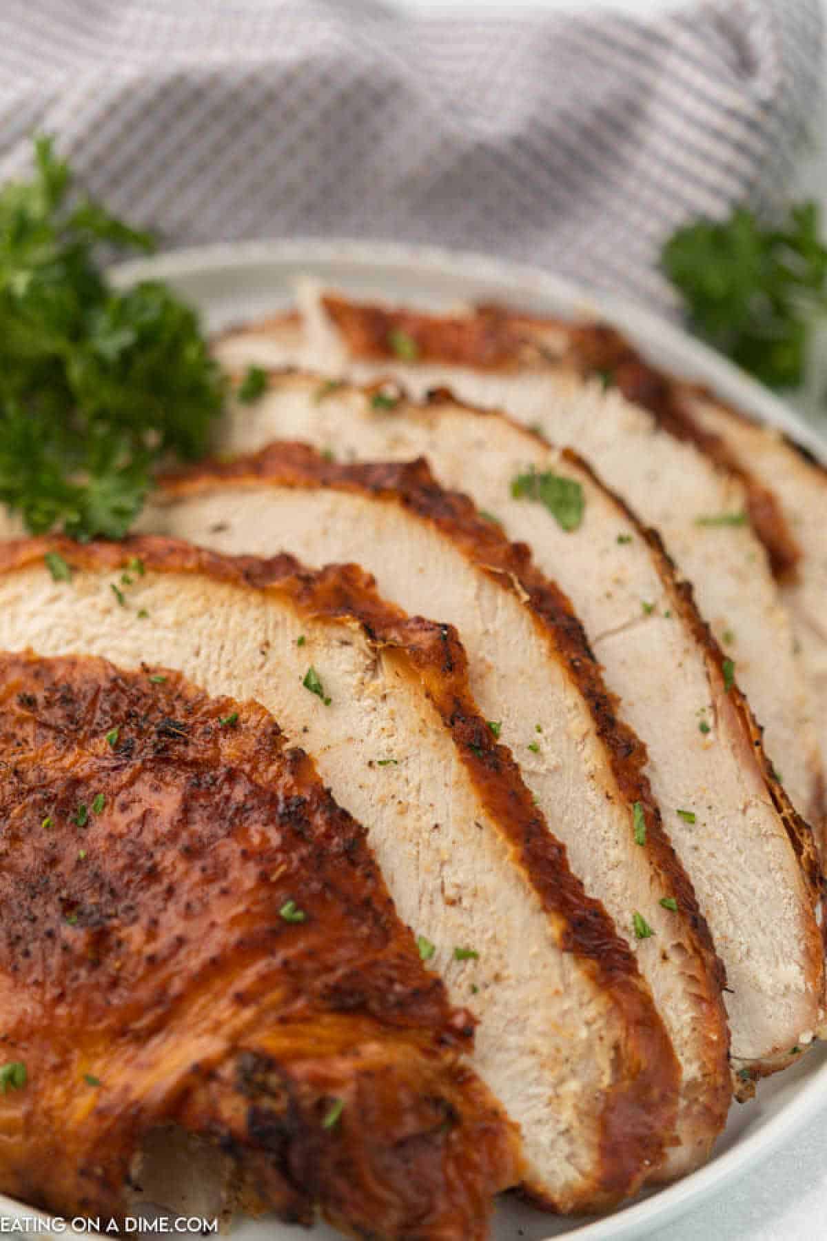 Sliced Turkey Breast on a platter