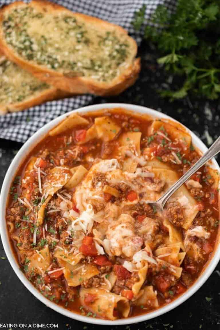 Crock pot Lasagna soup recipe (and VIDEO) - Easy Lasagna Soup Recipe