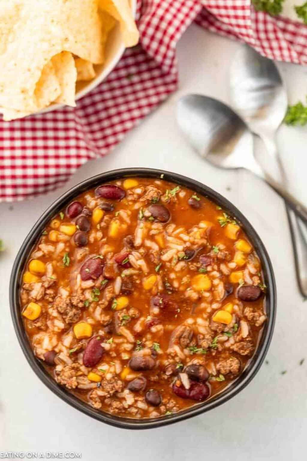 Crockpot taco rice soup (& VIDEO!) - Soup Made from Leftovers