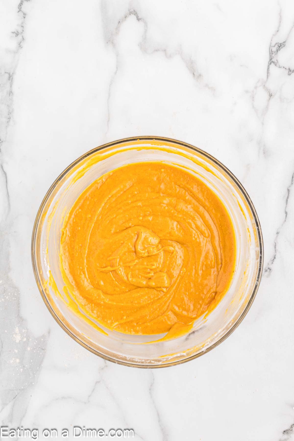 Pumpkin bar batter in a bowl