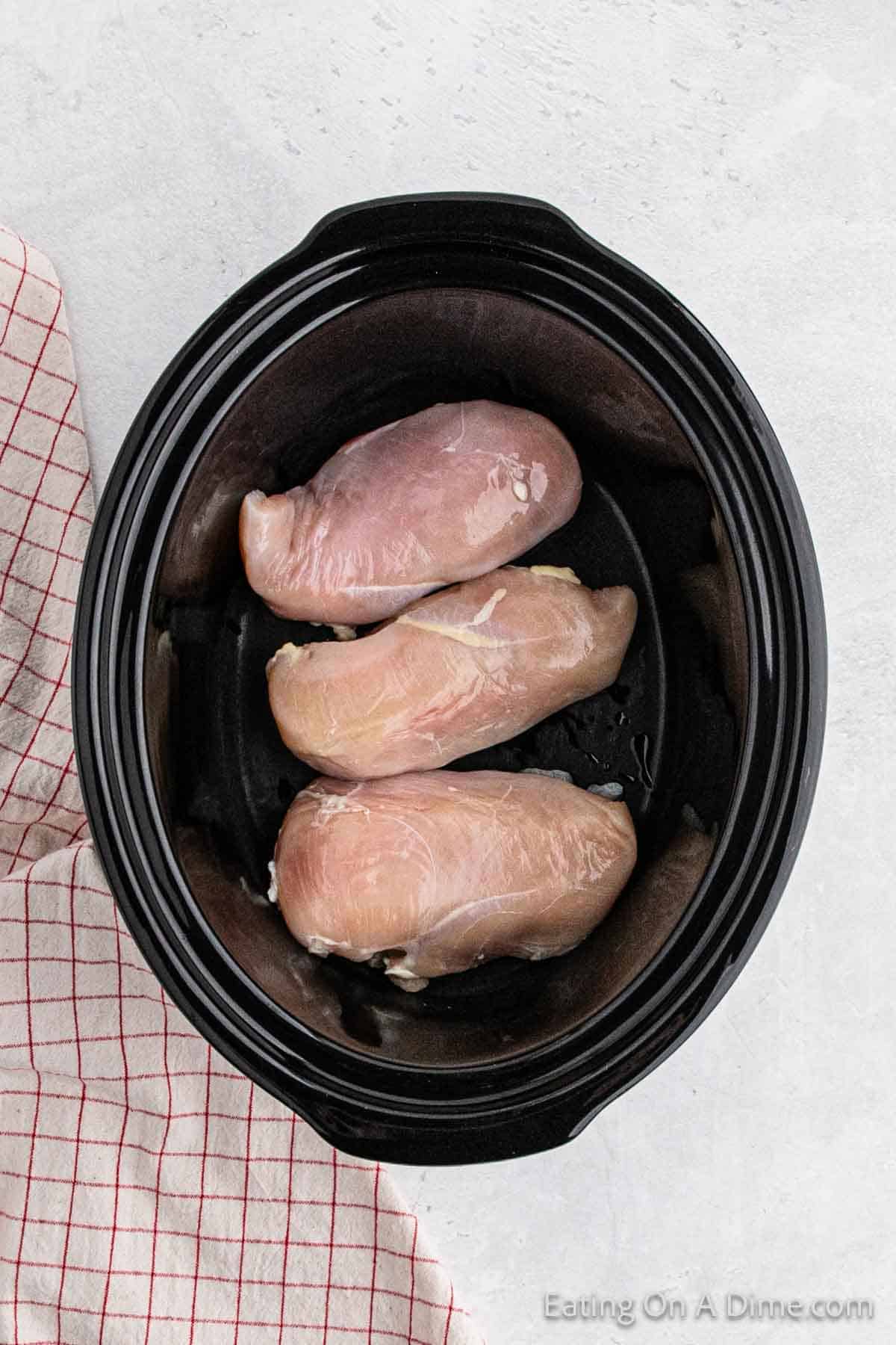 Chicken Breast placed in the slow cooker