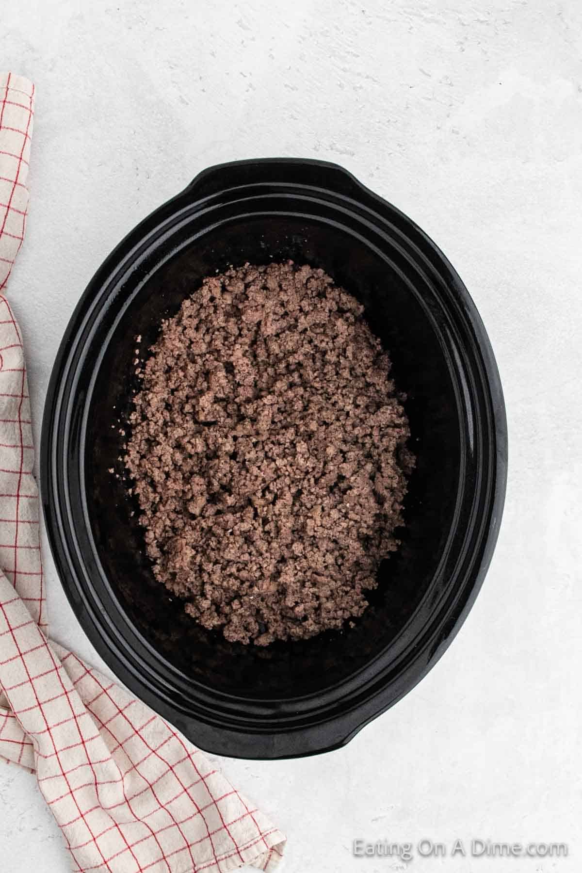 Ground venison in the slow cooker