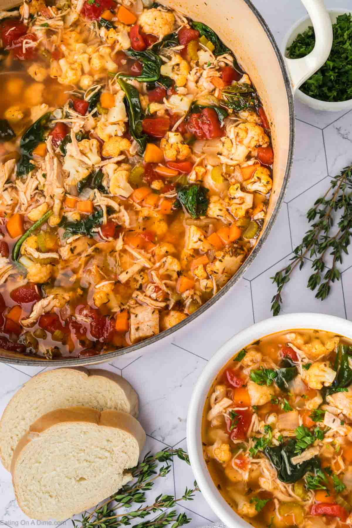 Turkey Soup in a large pot 